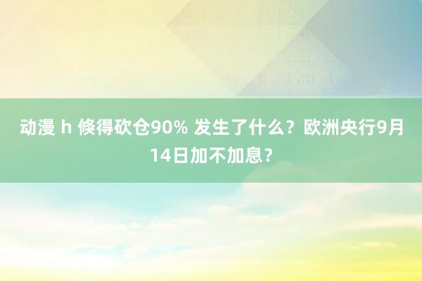 动漫 h 倏得砍仓90% 发生了什么？欧洲央行9月14日加不加息？