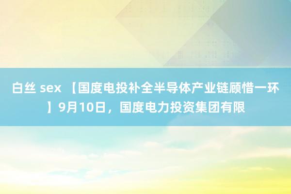 白丝 sex 【国度电投补全半导体产业链顾惜一环】9月10日，国度电力投资集团有限