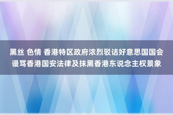 黑丝 色情 香港特区政府浓烈驳诘好意思国国会谩骂香港国安法律及抹黑香港东说念主权景象