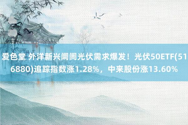 爱色堂 外洋新兴阛阓光伏需求爆发！光伏50ETF(516880)追踪指数涨1.28%，中来股份涨13.60%