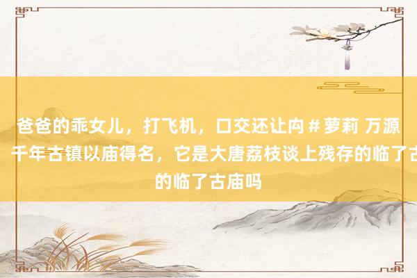 爸爸的乖女儿，打飞机，口交还让禸＃萝莉 万源庙垭：千年古镇以庙得名，它是大唐荔枝谈上残存的临了古庙吗