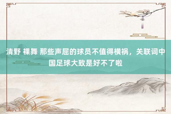 清野 裸舞 那些声屈的球员不值得横祸，关联词中国足球大致是好不了啦
