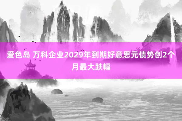 爱色岛 万科企业2029年到期好意思元债势创2个月最大跌幅