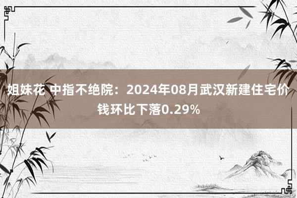 姐妹花 中指不绝院：2024年08月武汉新建住宅价钱环比下落0.29%