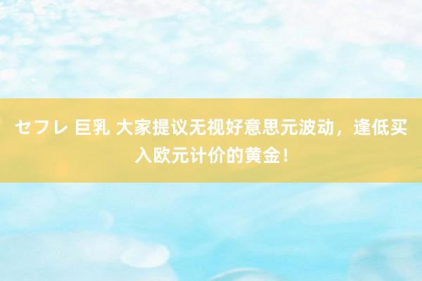 セフレ 巨乳 大家提议无视好意思元波动，逢低买入欧元计价的黄金！