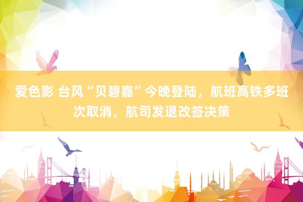 爱色影 台风“贝碧嘉”今晚登陆，航班高铁多班次取消，航司发退改签决策
