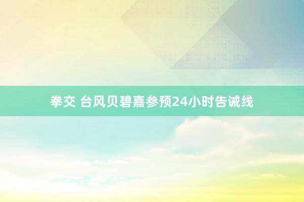 拳交 台风贝碧嘉参预24小时告诫线