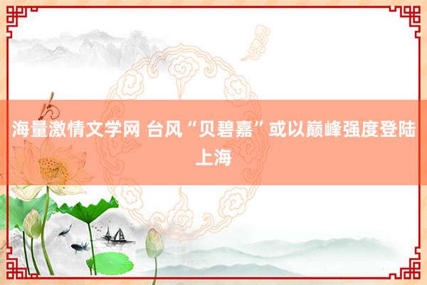海量激情文学网 台风“贝碧嘉”或以巅峰强度登陆上海