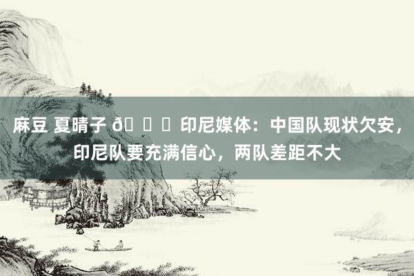 麻豆 夏晴子 😂印尼媒体：中国队现状欠安，印尼队要充满信心，两队差距不大