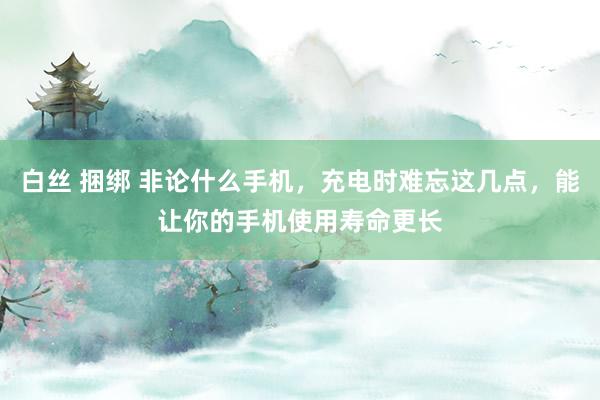 白丝 捆绑 非论什么手机，充电时难忘这几点，能让你的手机使用寿命更长
