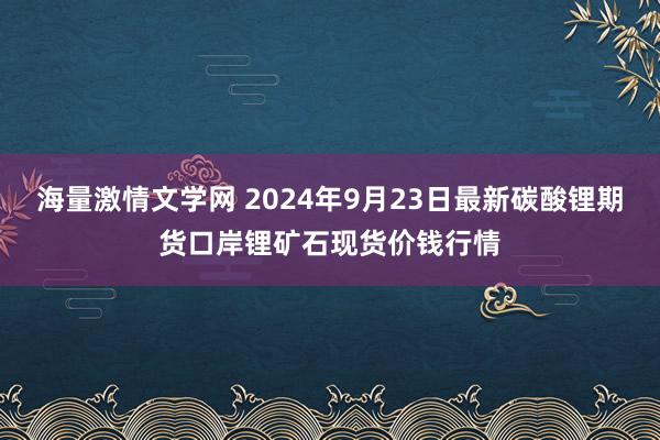 海量激情文学网 2024年9月23日最新碳酸锂期货口岸锂矿石现货价钱行情