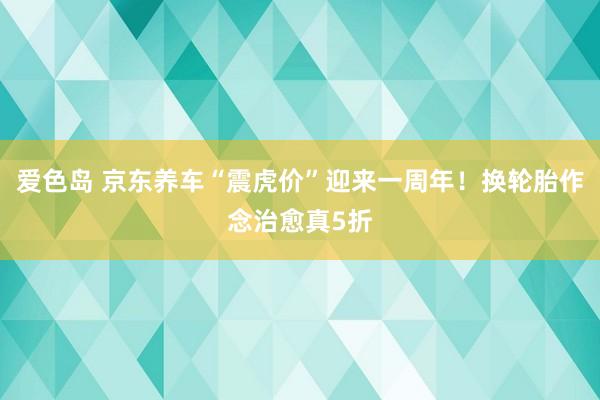 爱色岛 京东养车“震虎价”迎来一周年！换轮胎作念治愈真5折