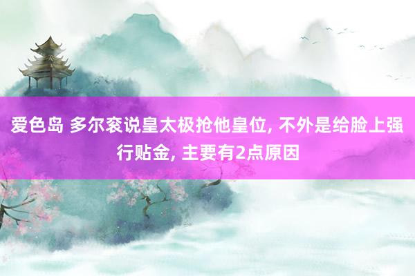 爱色岛 多尔衮说皇太极抢他皇位， 不外是给脸上强行贴金， 主要有2点原因