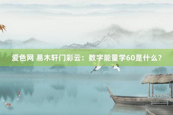 爱色网 易木轩门彩云：数字能量学60是什么？