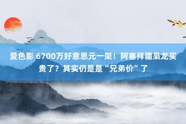 爱色影 6700万好意思元一架！阿塞拜疆枭龙买贵了？其实仍是是“兄弟价”了