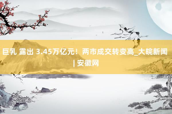 巨乳 露出 3.45万亿元！两市成交转变高_大皖新闻 | 安徽网