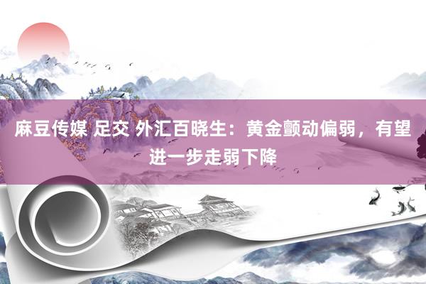 麻豆传媒 足交 外汇百晓生：黄金颤动偏弱，有望进一步走弱下降