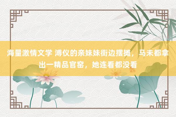 海量激情文学 溥仪的亲妹妹街边摆摊，马未都拿出一精品官窑，她连看都没看