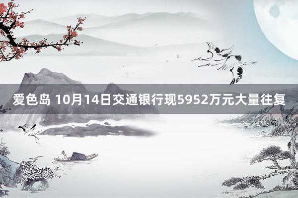 爱色岛 10月14日交通银行现5952万元大量往复