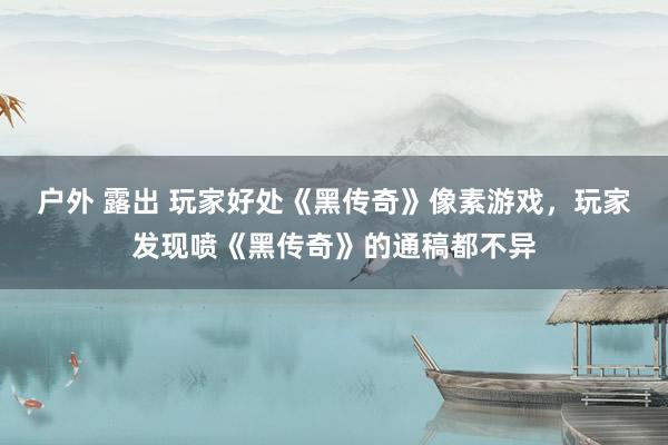 户外 露出 玩家好处《黑传奇》像素游戏，玩家发现喷《黑传奇》的通稿都不异
