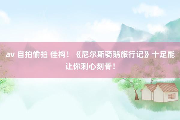 av 自拍偷拍 佳构！《尼尔斯骑鹅旅行记》十足能让你刺心刻骨！