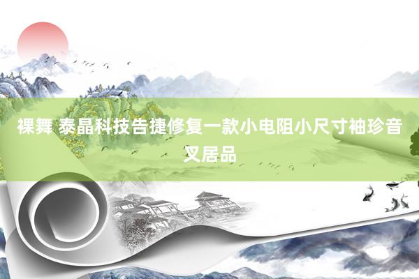 裸舞 泰晶科技告捷修复一款小电阻小尺寸袖珍音叉居品