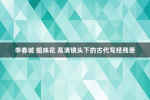 李春城 姐妹花 高清镜头下的古代写经残册