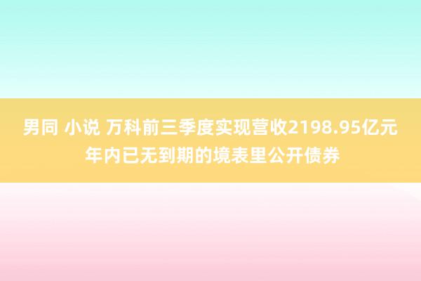 男同 小说 万科前三季度实现营收2198.95亿元 年内已无到期的境表里公开债券