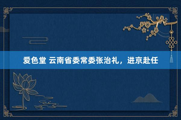 爱色堂 云南省委常委张治礼，进京赴任