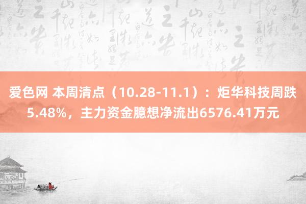 爱色网 本周清点（10.28-11.1）：炬华科技周跌5.48%，主力资金臆想净流出6576.41万元