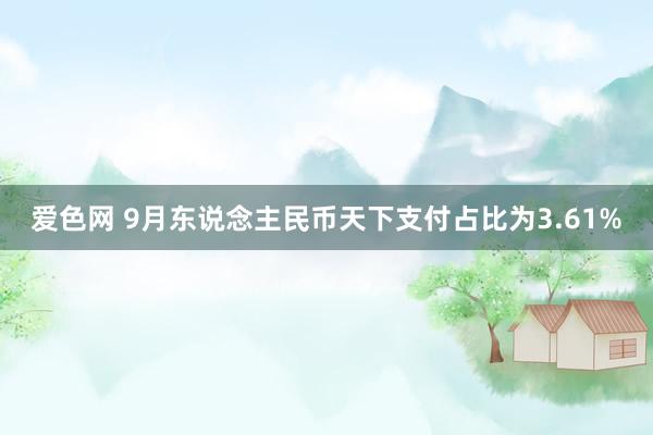 爱色网 9月东说念主民币天下支付占比为3.61%