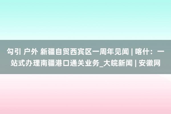 勾引 户外 新疆自贸西宾区一周年见闻 | 喀什：一站式办理南疆港口通关业务_大皖新闻 | 安徽网