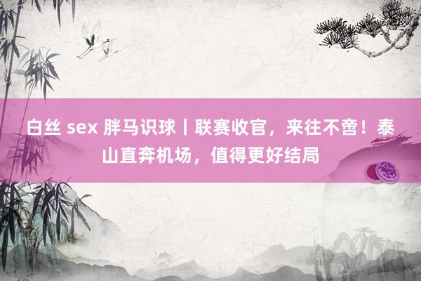 白丝 sex 胖马识球丨联赛收官，来往不啻！泰山直奔机场，值得更好结局