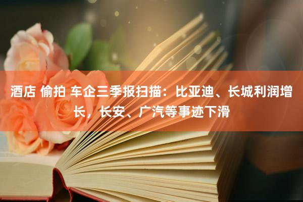 酒店 偷拍 车企三季报扫描：比亚迪、长城利润增长，长安、广汽等事迹下滑