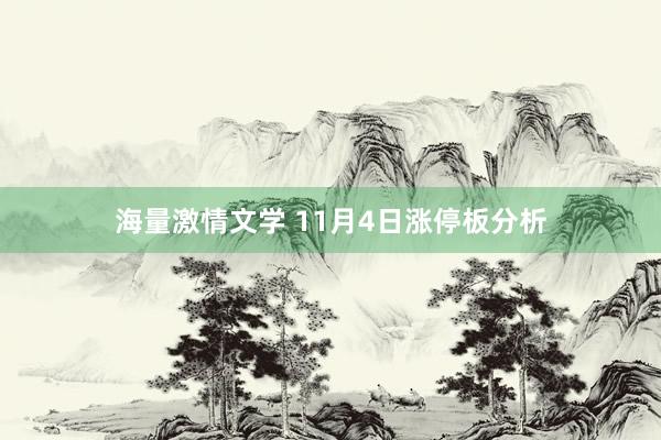 海量激情文学 11月4日涨停板分析
