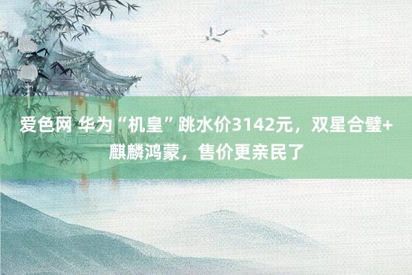 爱色网 华为“机皇”跳水价3142元，双星合璧+麒麟鸿蒙，售价更亲民了