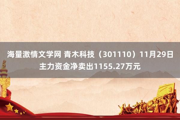 海量激情文学网 青木科技（301110）11月29日主力资金净卖出1155.27万元