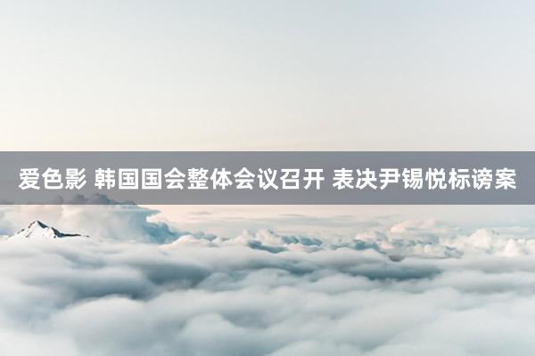 爱色影 韩国国会整体会议召开 表决尹锡悦标谤案