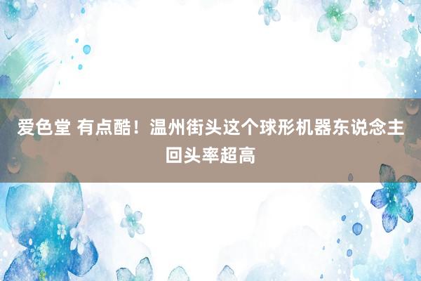 爱色堂 有点酷！温州街头这个球形机器东说念主回头率超高