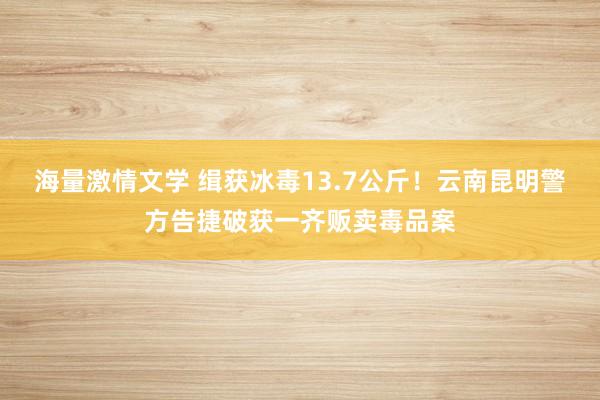海量激情文学 缉获冰毒13.7公斤！云南昆明警方告捷破获一齐贩卖毒品案