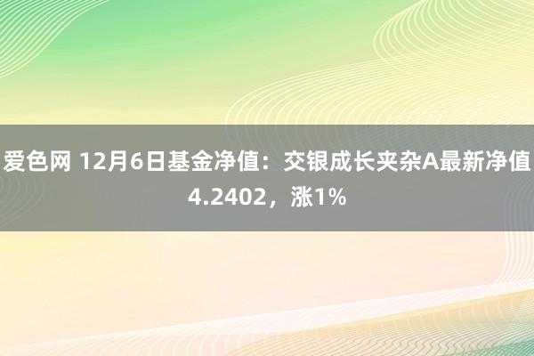 爱色网 12月6日基金净值：交银成长夹杂A最新净值4.2402，涨1%