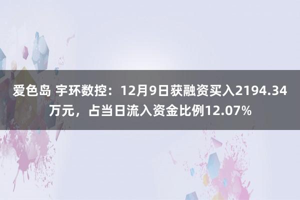 爱色岛 宇环数控：12月9日获融资买入2194.34万元，占当日流入资金比例12.07%