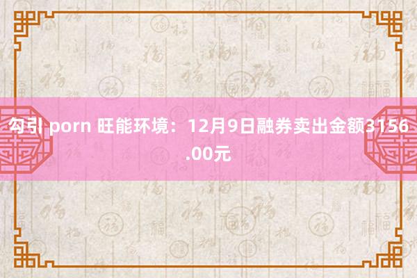 勾引 porn 旺能环境：12月9日融券卖出金额3156.00元