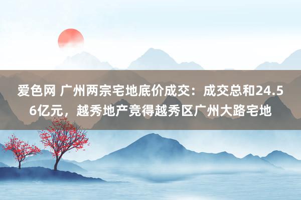 爱色网 广州两宗宅地底价成交：成交总和24.56亿元，越秀地产竞得越秀区广州大路宅地