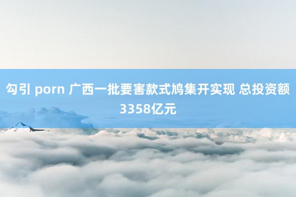 勾引 porn 广西一批要害款式鸠集开实现 总投资额3358亿元