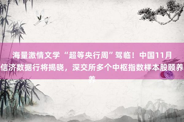 海量激情文学 “超等央行周”驾临！中国11月信济数据行将揭晓，深交所多个中枢指数样本股颐养