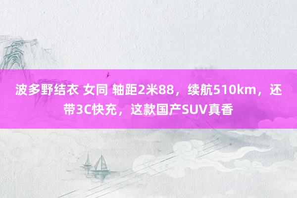 波多野结衣 女同 轴距2米88，续航510km，还带3C快充，这款国产SUV真香