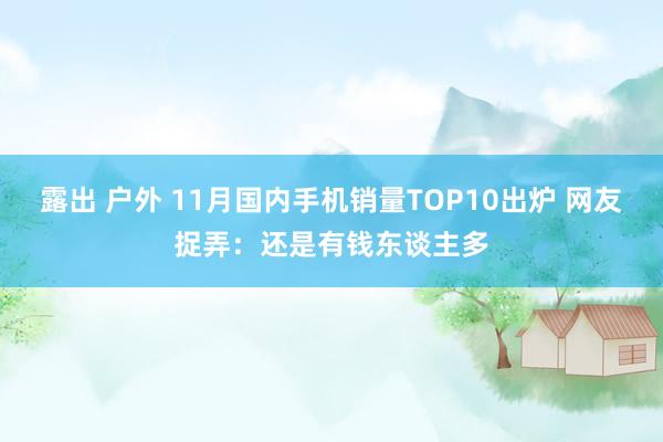 露出 户外 11月国内手机销量TOP10出炉 网友捉弄：还是有钱东谈主多