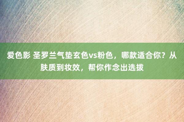 爱色影 圣罗兰气垫玄色vs粉色，哪款适合你？从肤质到妆效，帮你作念出选拔