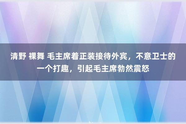 清野 裸舞 毛主席着正装接待外宾，不意卫士的一个打趣，引起毛主席勃然震怒
